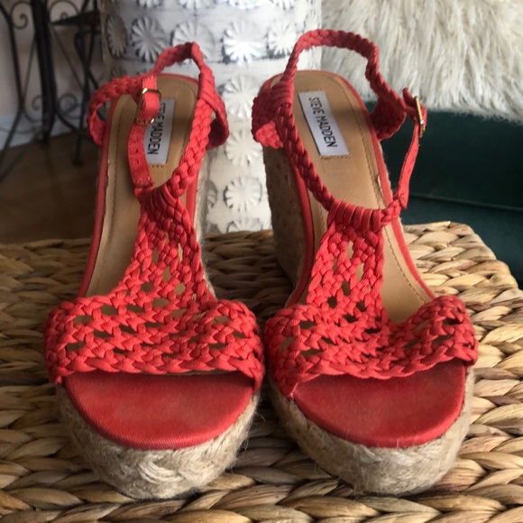 Steve Madden Shoes - Wedge Sandals, Coral